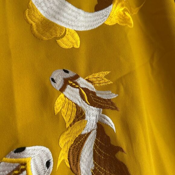 Golden Embroidered Women's Long Blouse L - Picture 6 of 16